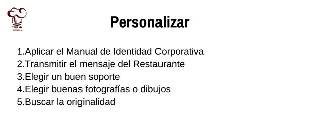 La carta de un restaurante