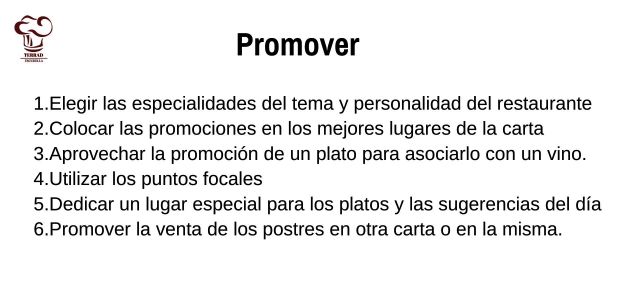 La carta de un restaurante