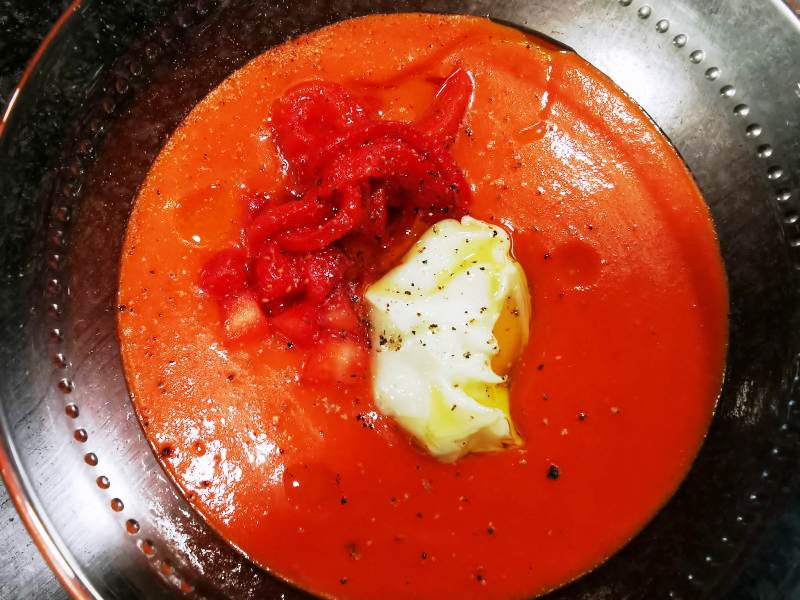Salmorejo de fresas