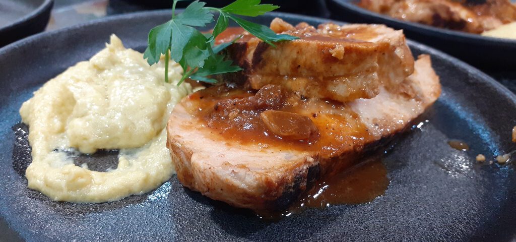 Receta de lomo de cerdo con chicharrones