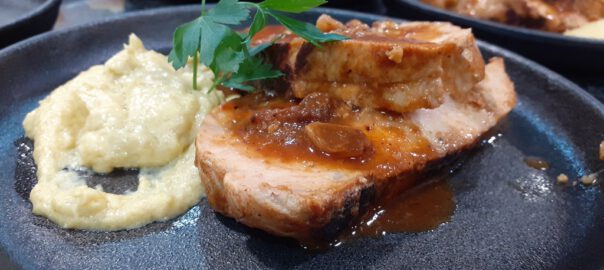 Receta de lomo de cerdo con chicharrones