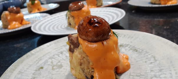 Receta de pastel de champiñones y salmón