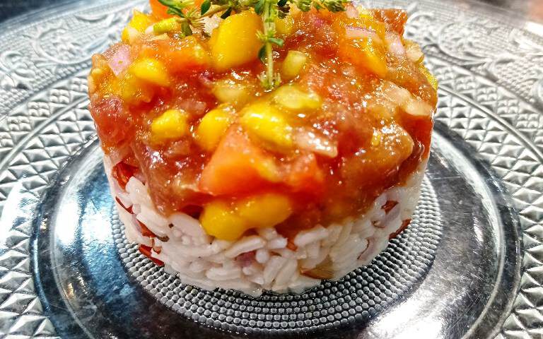 Receta de Poke de atún y mango