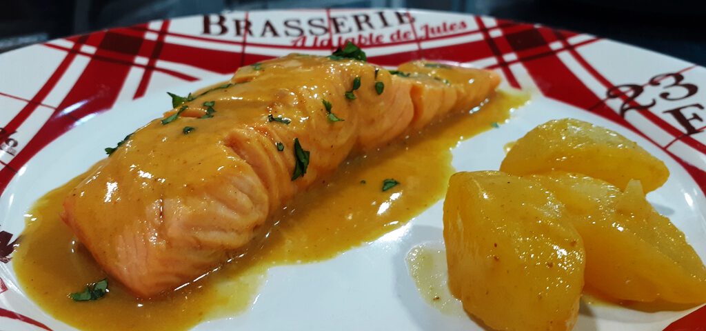 Receta de salmón al curry de coco