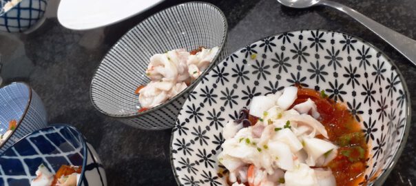 Receta de ensalada con pescado marinado