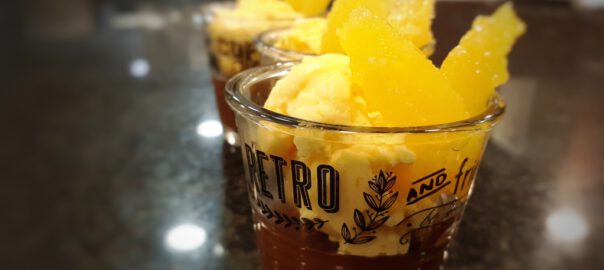 Receta de cremoso de cítricos, coco y chocolate