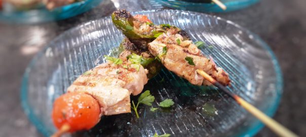 Receta de brocheta de solomillo con pimientos