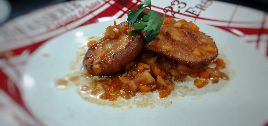 Receta de shitake, peras y queso azul