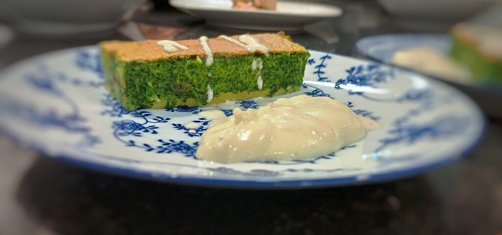 Flan de espinacas con queso de cabra
