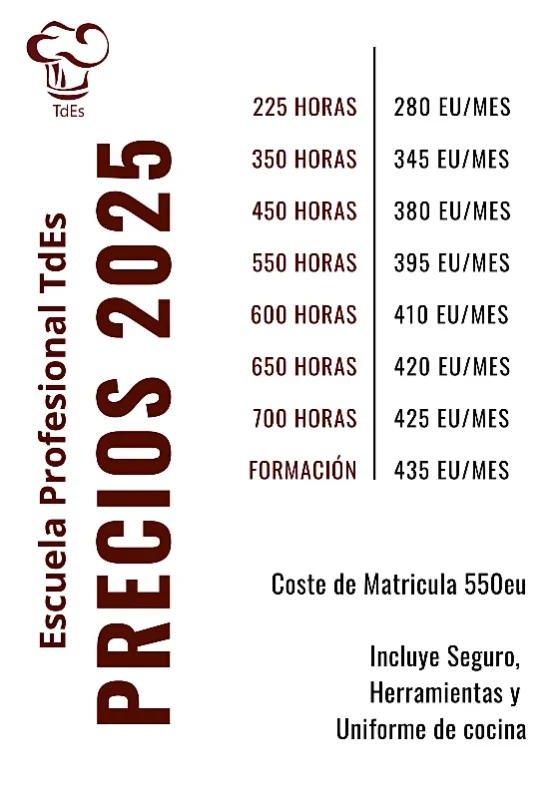 Precios Cursos Profesionales 2025